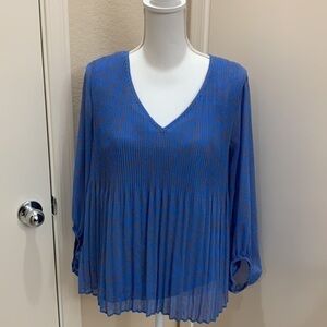 Nine West micro pleated blouse